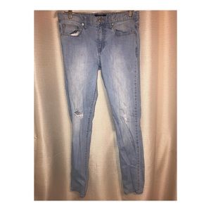 Light blue denim jeans.